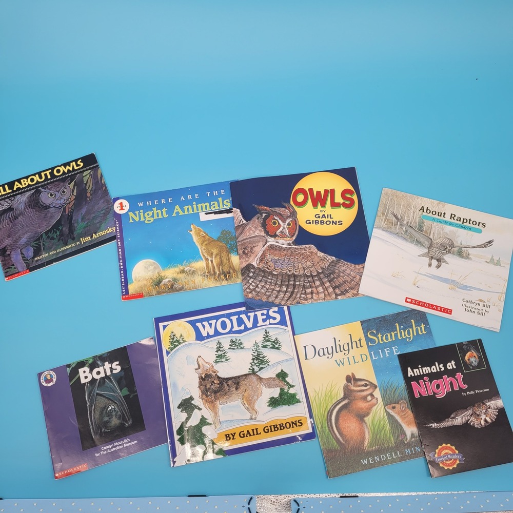Owls nocturnal animals Nature Book Lot Educational Science teacher homeschool